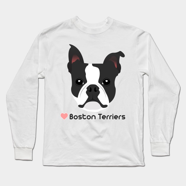 LOVE BOSTON TERRIERS Long Sleeve T-Shirt by imgabsveras